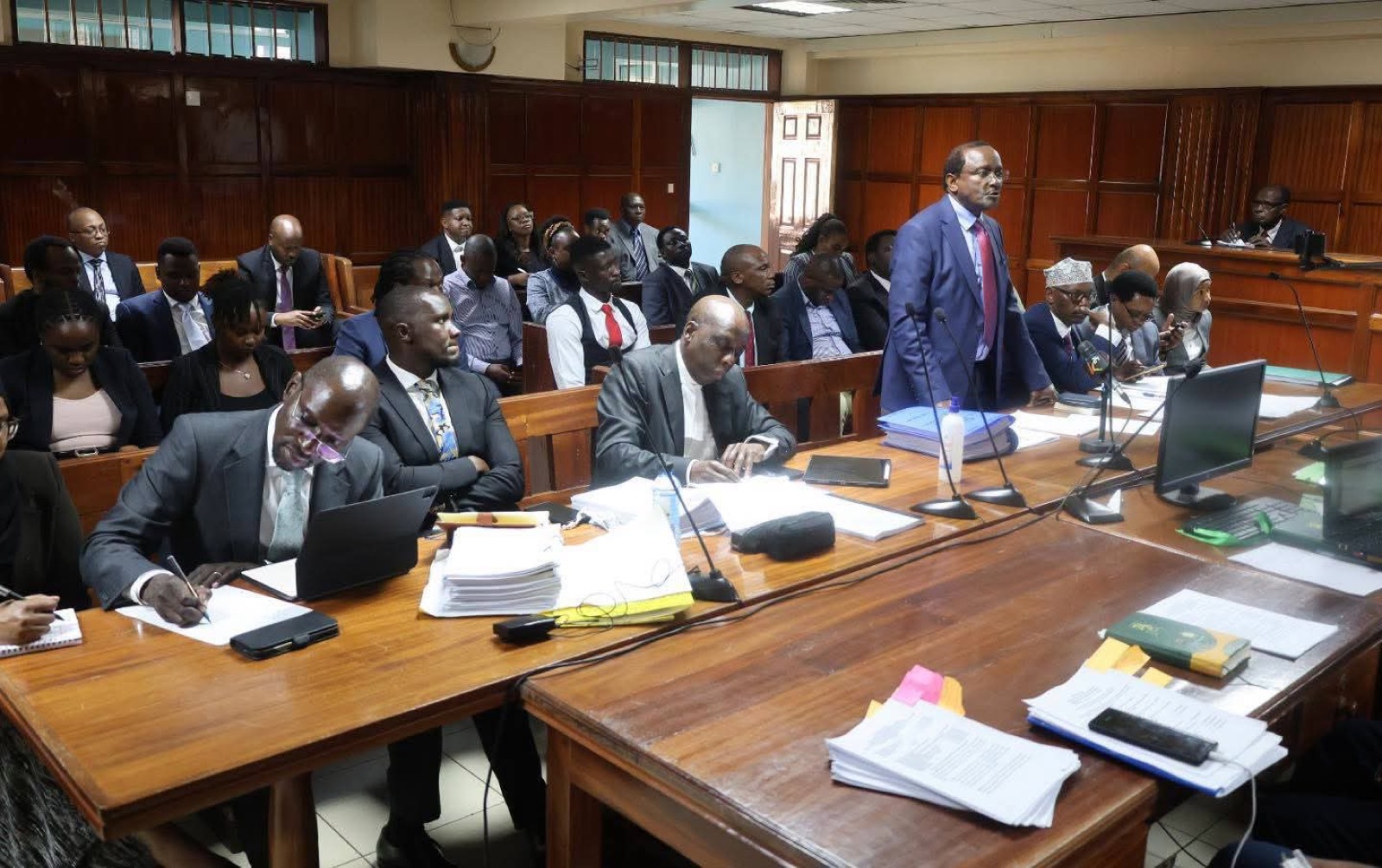 A full courtroom during the Safaricom shares case
