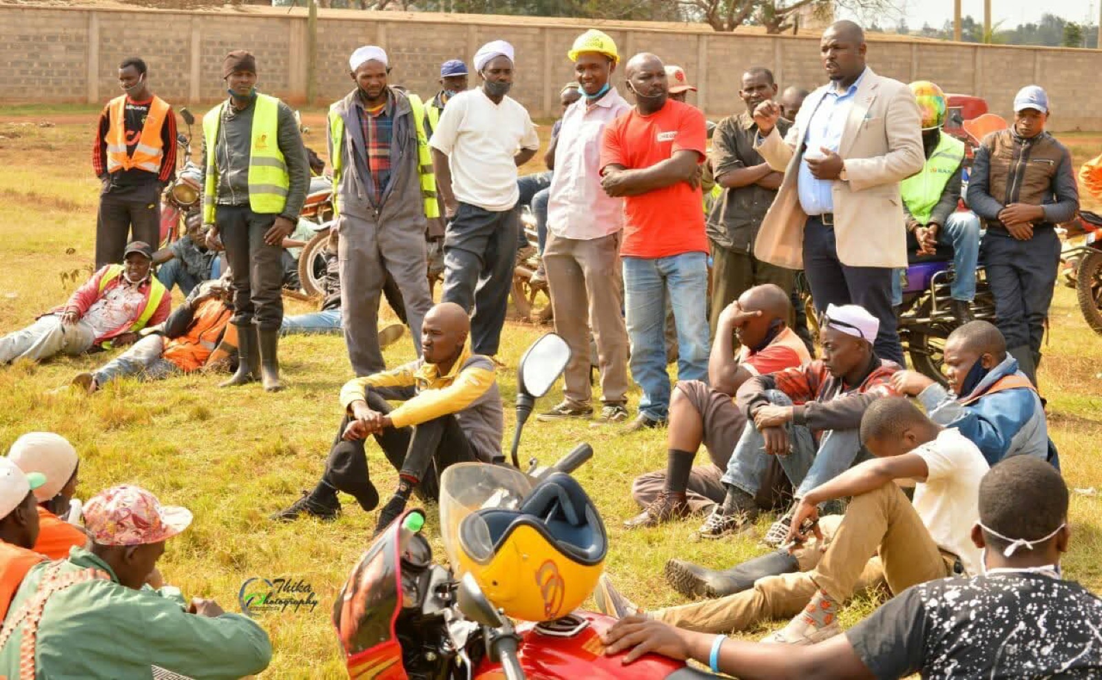Young people gathered at a community engagement in Thika